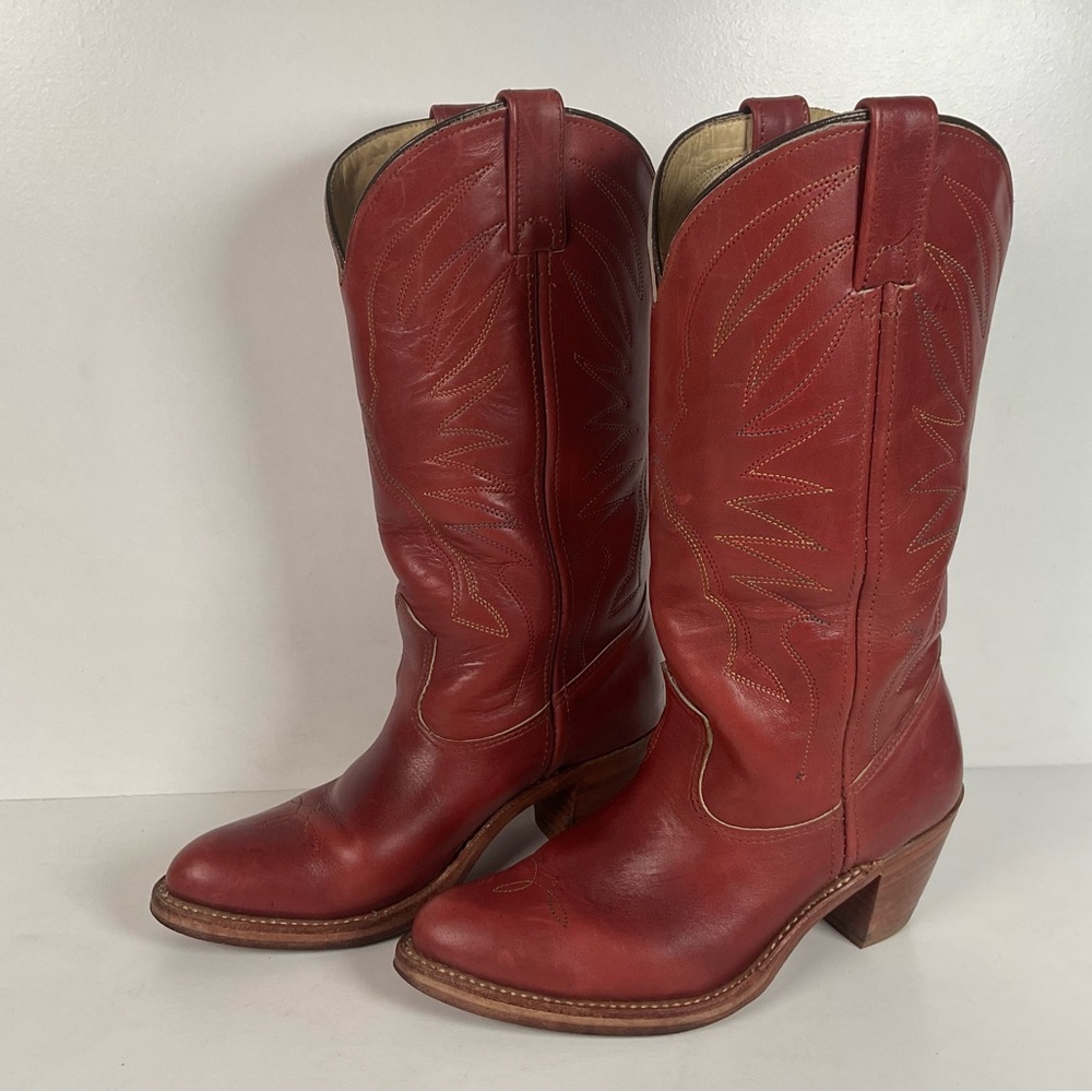 Vintage Double H Cowgirl Boots | Rainbow Stitched | USA Made | Women’s 7 M